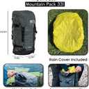 Mountain Backpack for Men and Women - Lightweight Hiking Backpack with Mesh Pocket, Hood Pocket - Outdoor Backpack for Traveling and Camping - Camping Backpack with Detachable Water Bladder