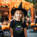 Kids Halloween Shirt Boys Girls Skeleton Hocus Pocus Pumpkin Face Glow in The Dark Graphic Tees Stripe Toddler Long Sleeve (Black)