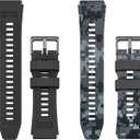 Smart Watch Band 22mm 2 Pack, for AMAZTIM Smart Watch Bands Replacement M2/T2, Compatible with KOSPET Tank M2/T2, Sports Straps Bands, Adjustable Wristband, Men Smartwatch Band (Black Camouflage)