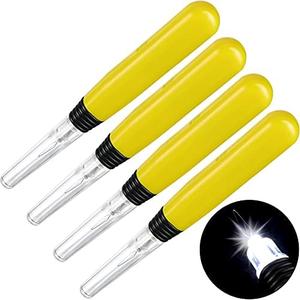 WILLBOND LED Needle Threader Sewing Tools Lighted Plastic Wire Loop DIY Needle Threader Illuminated Hand Machine Sewing Tool for Stitch Crafting Yarn Embroidery Floss(4 Pieces)