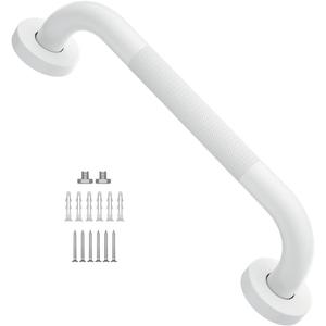 12 Inch Anti Slip Shower Grab Bar Oil Rubbed White, Munzong Bathroom Grab Bar, Knurled Bathroom Balance Bar,Safety Hand Rail Support Handicap Elderly Injury Senior Assist Bath Handle