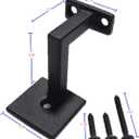 Square Handrail Brackets for Staircase Stair Railing Brackets with Screws (Pack of 5) (Textured Black)