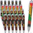 Geyoga 24 Pcs Black History Month Gifts Bulk Black History Month Pens Inspirational Retractable Ballpoint Pens for Men Women African American Celebration Freedom Day Party Favors Decoration