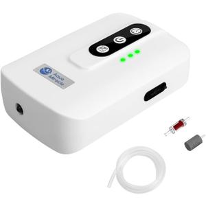 AquaMiracle Lithium Battery Powered Portable Aquarium Air Pump for Fish Tank, USB Rechargeable Aquarium Bubbler Aerator for Outdoor Fishing, Power Outages and Emergency