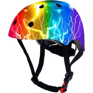 Adjustable Color Gradient Toddler Kids Bike Helmet for 3-5-8-14+Ages Girls Boys,Skateboard Bicycle Toddler Helmet for Multi-Sports Cycling Scooter Inline Roller Skates Rollerblading, Size M