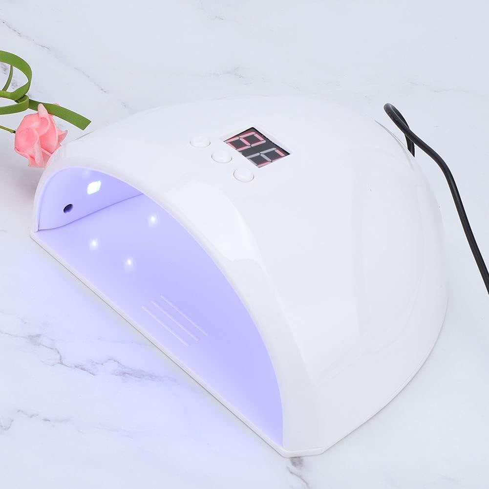 36W Intelligent LED Gel Nail Polish Dryer Lamp Professional Nail Curing Machine with Infrared Sensor for Salon Home Use White Pink ABS 12 Light Beads (White)