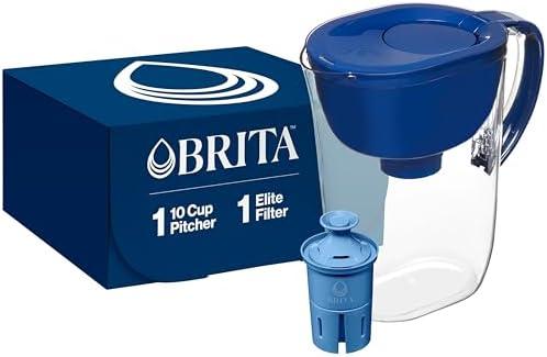 Brita Everyday Elite Water Filter Pitcher, Removes 99% of Lead, Includes 1 Filter, 10-Cup Capacity, Blue