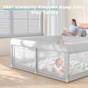 Baby Playpen with Mat Small Playpen for Babies and Toddlers 50 x 50 inch Baby Fence Playards, Gray