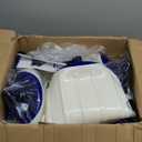 Boat Fenders 4 Pack 8.5 x 27 Inches Ribbed Twin Eyes Boat Fenders Bumpers for Docking, Comes with Ropes and Pump to Inflate (Santorini Blue&White)