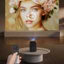 [Electric Focus] GROVIEW Mini Projector Bluetooth, Fully Sealed Portable Projector, 75% Zoom & Low Noise, Movie Projector for Phone/Laptop/Stick/HDMI/USB-Gray