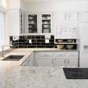 Decobasics 10 Pack 1/2" Overlay Brushed Nickel Cabinet Hinges for Cabinet Doors (5 Pairs)  Self-Closing Semi-Wrap Face Frame Hinges for Cupboard & Kitchen Doors w/Screws & Quiet Bumpers