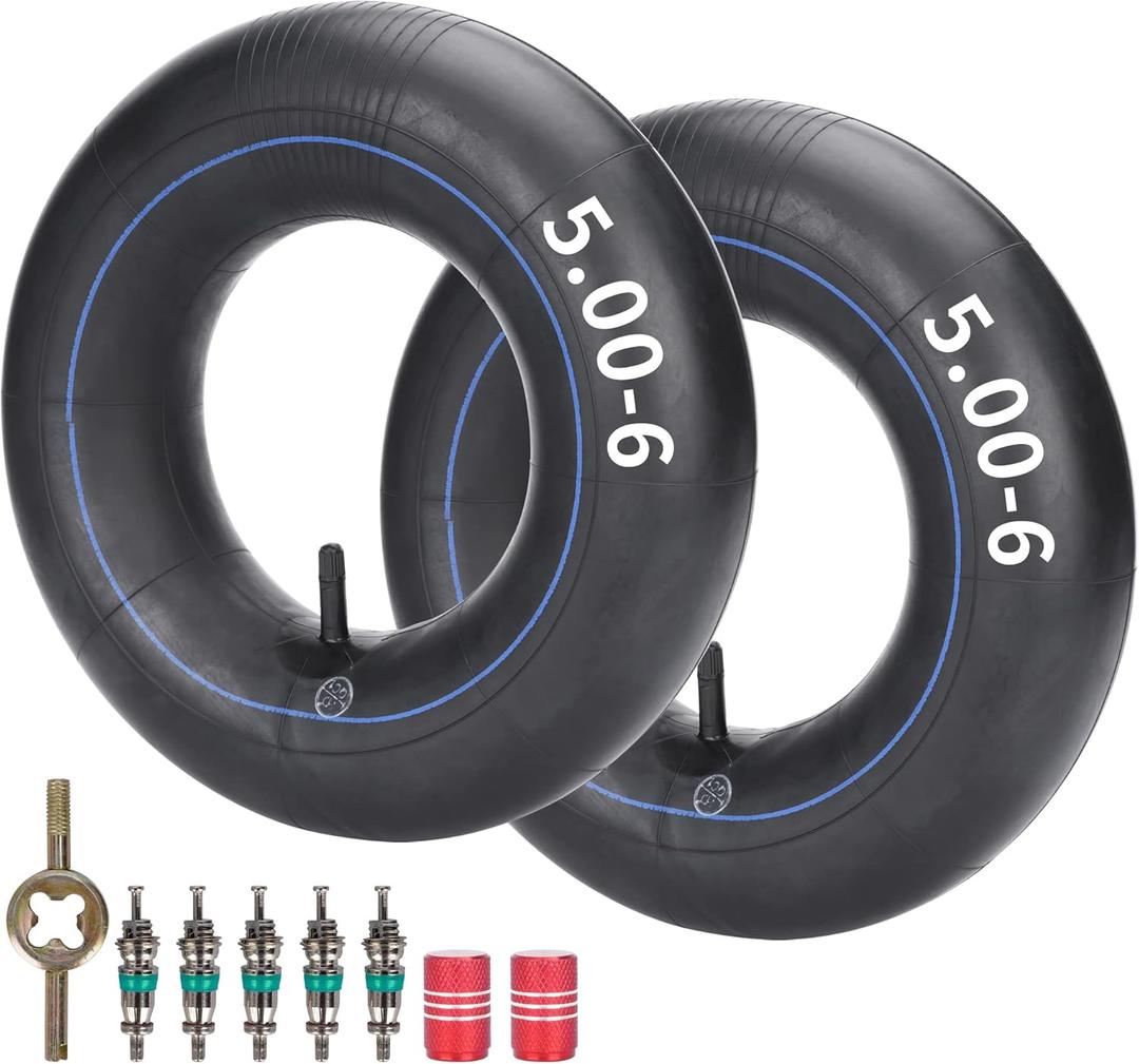 RUTU 2-Pack 13x5.00-6 5.00-6 Inner Tube with TR13 Straight Valve Stem Fit for Razor Dirt Quad Go Kart Dirt Bike ATVs Dune Buggies Wagons Lawn Mowers Garden Tractors Hand Trucks 12X5.00-6,5.30-6,4.50-6