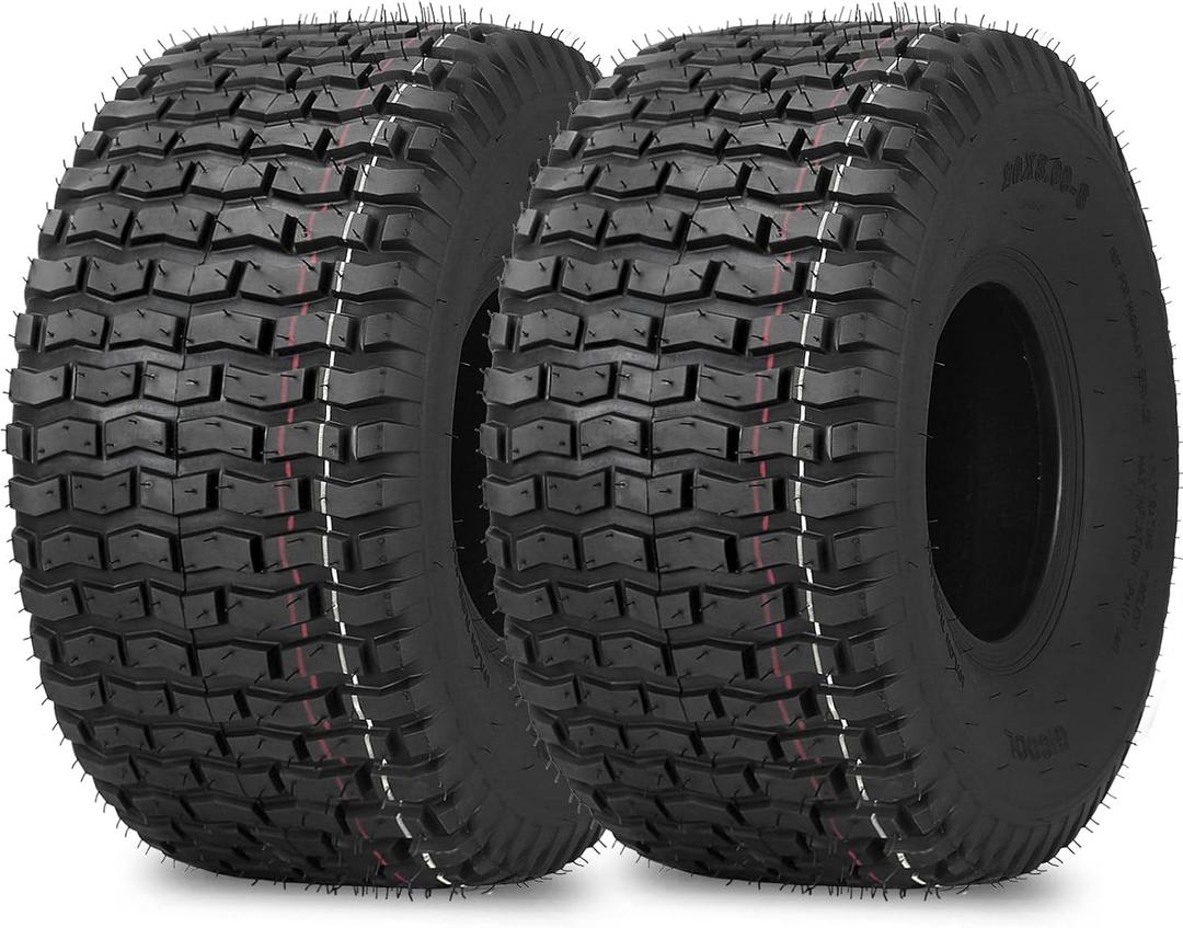 20x8.00-8 Lawnmower Tire, 20x8-8 Tractor Turf tire, 20 x 8.00-8 nhs, 4 Ply Tubeless Tire, Turf V Pattern, 2 Pack