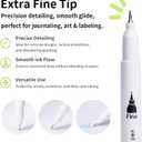 48 Colors Markers for Adult Coloring Books No Bleeding - Dual Tip Water Based Art Coloring Markers Set for Drawing, Painting, Fine Tip and Brush Tip Brush Pens for Artists(White Barrel)