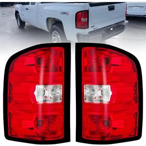 Boine Tail Light Compatible With 2007 2008 2009 2010 2011 2012 2013 2014 Chevy Silverado 1500 2500HD 3500HD Driver and Passenger Side Rear Light Bulb and Harness Included 25958482 25958483