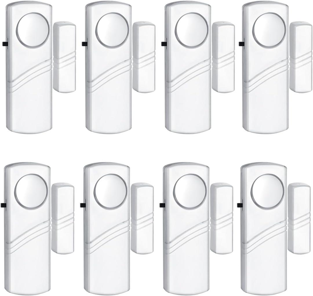 Security Door Window Alarm, Wireless Sensor Door Window Burglar Alarm, Door Alarms for Kids Safety, Easy Installation Doorbell Alarms for Office House Window Pool (8 Pack)