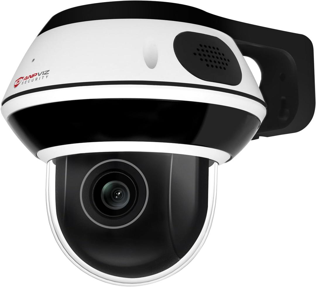 Anpviz UltraHD 4K 8MP PTZ POE IP Camera Outdoor with 5X Optical Zoom, 1/2.8" Sensor Dome Security IP Camera, Two-Way Audio, Human Vehicle Detection, 512GB SD Slot, 100ft IR Night Vision (U Series)