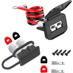 Battery Quick Disconnect Connector, Battery Cable Connector Quick Disconnect Battery Terminal, Anderson Connector, 8Awg Wire Harness Plug Connector Kit for Car Winch Trailer,Forklift