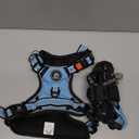 PoyPet Dog Harness and Leash Combo, Escape Proof No Pull Vest Harness, with 5 Feet Leash, Reflective Adjustable Soft Padded Pet Harness with Handle for Small to Large Dogs(Blue,M)