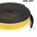 Wedge-Shape Window Weather Stripping Door Seal, 118 Foam Winter Insulation Strip for Exterior Front Door Frame Window Soundproofing Noise Cancelling Window Inserts