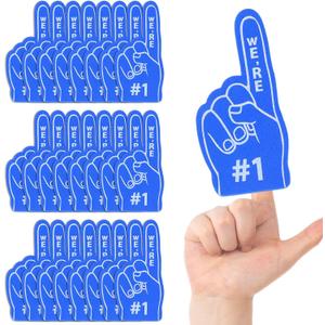 24 Pcs Mini Foam Fingers Baseball Party Favors We Are #1 Sports Foam Finger For Dodgers Fans Field Day Accessories Team Present Party Decorations (Blue)