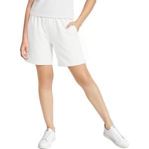 Haloumoning Girls Shorts Kids Summer Casual Elastic Waist Pull On Shorts with Pockets 5-14 Years (White)