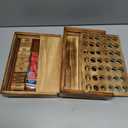 Glintoper Shut The Box & 4 in a Row Tables Game Set, Classic Wood Dice Game with Numbers & Line Up 4 Game for Kids Family, Living Room Rustic Coffee Table Decor, Travel Game Strategy Board Games