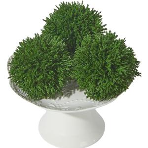 Heleze 4 Inch Decorative Balls, Real Touch Cedar Topiary Ball Faux Greenery Boxwood Balls for Centerpiece Bowls Farmhouse Home Decor 3 Pcs