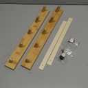 Coat Rack Wall Mount, Wooden Coat Hanger with 5 Hooks, Heavy Duty, Natural, 2 Pcs