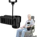 3-in-1 Cup Holder with Phone Holder Storage Basket for Permobil Power Wheelchairs  Fits M300, M3, M1, F3, F5, K300 PS  Easy Slide-On Installation