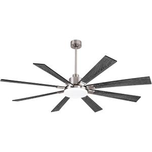 72 Large Ceiling Fans, Ceiling Fan with Remote Control and Wall Switch, 6-Speed Reversible Silent DC Motor, Dual Finish 8 Blades, Indoor/Outdoor Gray Contemporary Ceiling Fan for Living Room, Patio (Black)