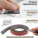 Flexible PVC Carpet Edge Trim Strip, Self-Adhesive, Cuttable Floor Transition Strip, Waterproof Edging for Rugs & Mats for High Traffic Safety, Fits Thin Carpets 5mm (0.2")-(Deep Grey - 20FT)