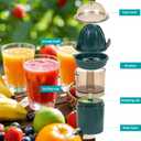 Citrus Juicer Electric auto on off by hand press Orange Juicer squeezer with Pulp Control Strainer Lemon Squeezer for lime grapefruit pomegranate with Powerful motor Portable (Dark Green)