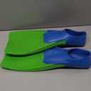 Sporti Adult-Kids Swim Fins for Pool Lap Swimming - Long Floating Fins for Swimming & Snorkeling - Swim Flippers for Training (M 5-6 / W 6-7, Lime-Green-Blue)