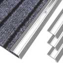 3-Pack Metal Carpet Floor Transition Strips, 36in Carpet to Tile Floor Edging Trim Strip, Aluminum Threshold Strip Suitable for Threshold Height Less Than 5mm (Silver)