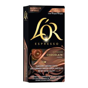 L'OR Espresso Capsules, 10 Count Chocolate, Single-Serve Aluminum Coffee Capsules Compatible with the L'OR BARISTA System & *Nespresso Original Machines, 10 Count (Pack of 10) BB 10/14/2026