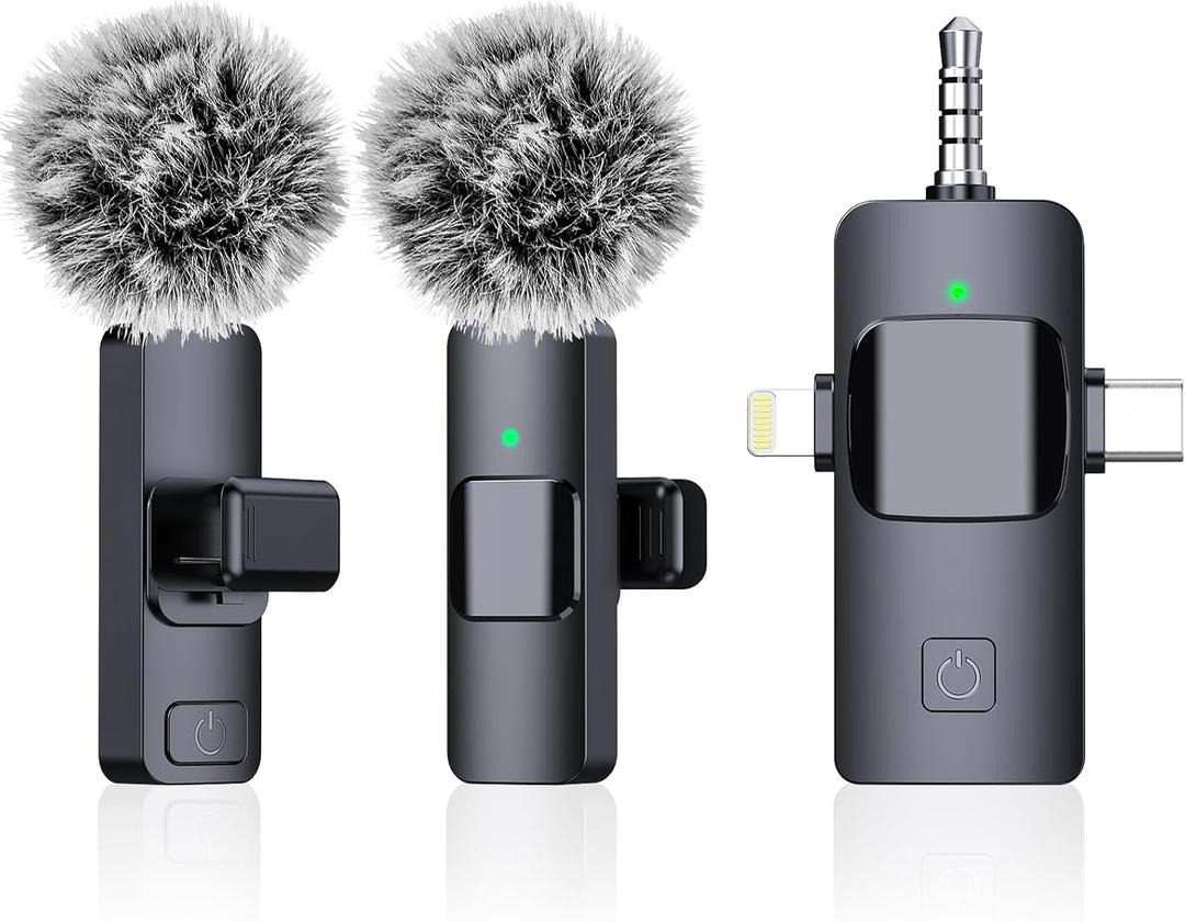 Mini Lapel Microphone with 7H Battery for iPhone, Android, iPad-763300886124 (Pure Black)