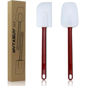 13.5 INCH Silicone Spatulas Heat Resistant Heavy Duty Rubber Spatulas Commercial Spatulas Set for Kitchen Use Silicone Cooking Utensils Sets of 2 (13.5 inch)