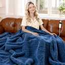 Heated Blanket Heated Throw, Electric Blanket 50"x60" Heating Blanket with 8 Hours Auto Off 10 Fast Heating Levels Machine Washable Sherpa Heated Blanket with Overheating Protection (Navy)