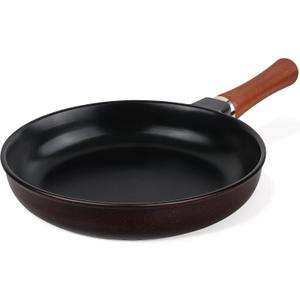 VanlonPro 10-inch Pure Ceramic Frying Pan Skillet - Non-Toxic, PFOA/PFAS/PTFE Free, No Chemical Coating - Healthy Cooking - Solid Wood Handle (Black)