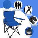 4 Pcs Folding Camping Chairs with Cupholder and Carry Bag Regular Size Portable Lightweight Lawn Chair with Mesh Side Pocket for Fishing Hiking Picnic Beach Outdoor Party (Chic)