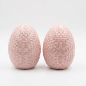 Pink Holiday Home Ceramic Egg 6.1" (2 Pack)