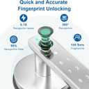 Fingerprint Door Lock, Fingerprint Door Knob Biometric Door Lock Smart Door Knob with App Control, Keyless Entry Door Lock with Handle for Home Office Apartment Bedroom Silver