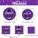 Graduation Party Plates and Napkins Gatherfun 2026 Graduation Party Supplies Purple Disposable Paper Plates Luncheon Cocktail Napkin for Congrats Grad Decorations, Serve 50