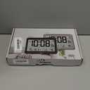 WallarGe Atomic Clock with Indoor Outdoor Temperature - 8.5'' Digital Clock Battery Operated, Self-Setting, 4 Time Zones, DST