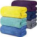 Set of 6 Large Bath Towels for Bathroom 28 x 55 Inches Soft Absorbent Shower Towels Bulk for Daily Use Gym Beach Pool Hotel(Fresh Color)