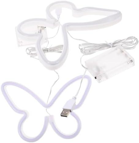 Unomor 2pcs Butterfly Neon Lights Led Wall Decor for Bedroom Wedding Birthday Parties Cute Butterfly Shaped Neon Sign for Home Decoration
