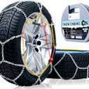 2 PCS Snow Chains for Car, SUV, Pickup and Truck, Compatible with Tire Width 205 215 225 235 245 255 265 275 285 MM (KN130)