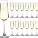 UMEIED 7.5 Oz Champagne Flutes Set Of 12, Long Stemmed Crystal Clear Champagne Flute Glass Set, Sparkling Wine Glasses for Home Party Wedding Birthday Housewarming Gifts