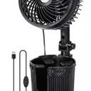 DaisyInner 1 Pcs USB Car Fan with Cup Holder 2 in 1 6 Inch Portable Vehicle Cooling Fan Expander 2 Speeds 360 Degree Rotation Adjustable Base Cup Holder for SUV Rv Truck Sedan Boat Supplies